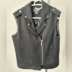 NWT MEXX black moto vest with zipper